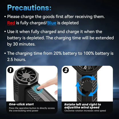 Mini Turbo Jet Fan – 130,000 RPM High-Speed Handheld Blower, 0.77 lbs Lightweight Design, USB-C Fast Charging