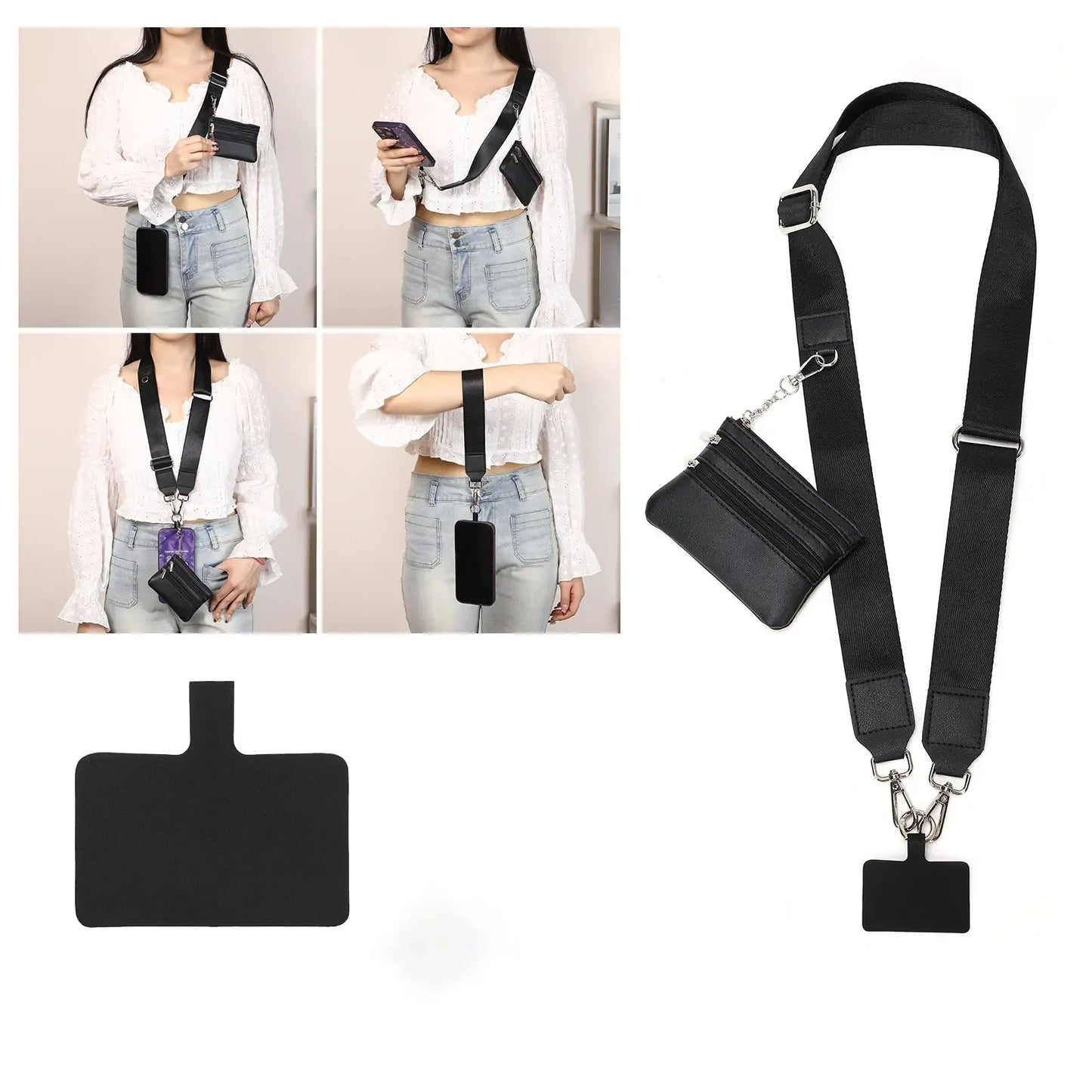Clip and Go Strap for Phone With Wallet Crossbody