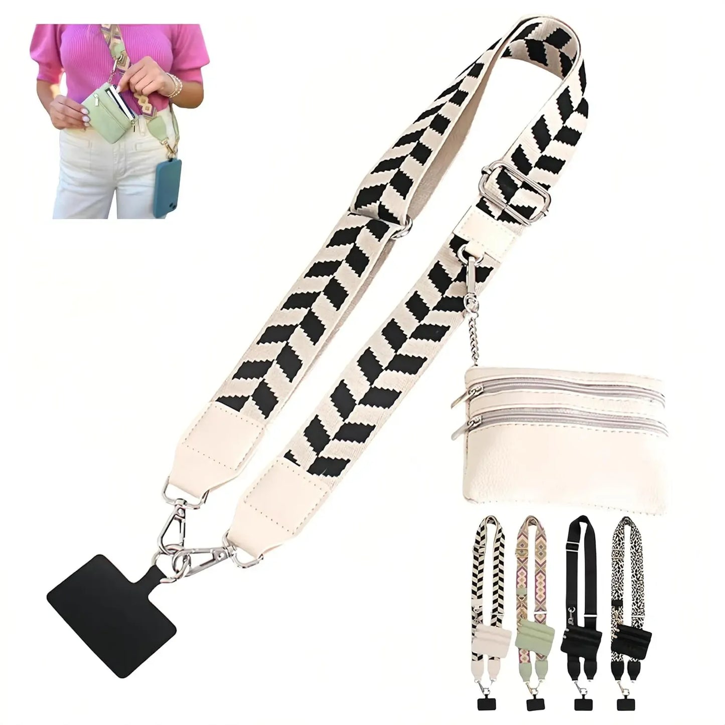 Clip and Go Strap for Phone With Wallet Crossbody